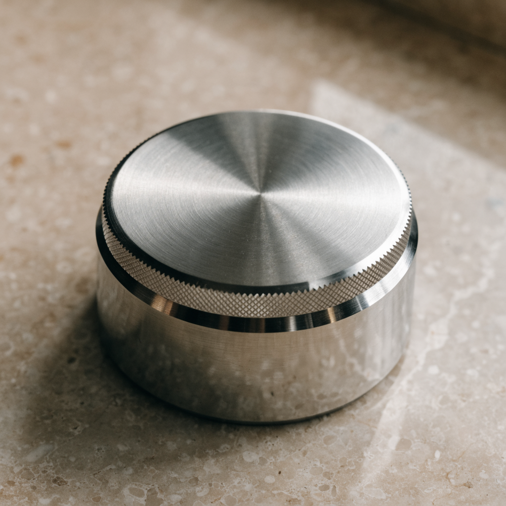 Espresso distribution leveler with angled slopes
